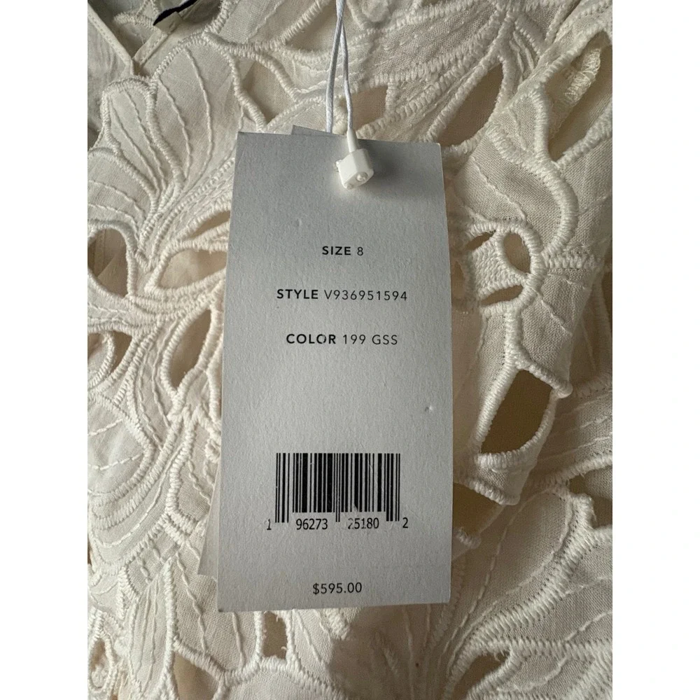 NWT‎ Vince Nouveau Floral Lace Midi Dress Cream Size 8